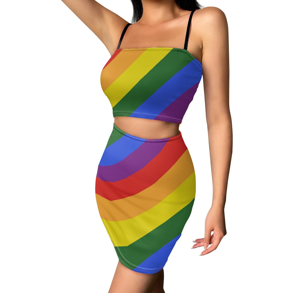 Rainbow Top skirt suit