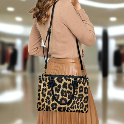 Leopard print Women's PU leather twill handbag