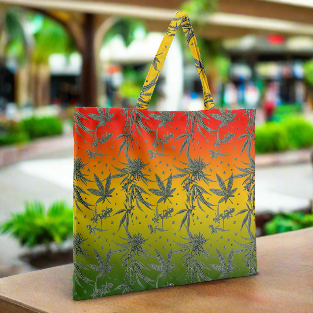 Marijuana Zipper Large Tote Bag