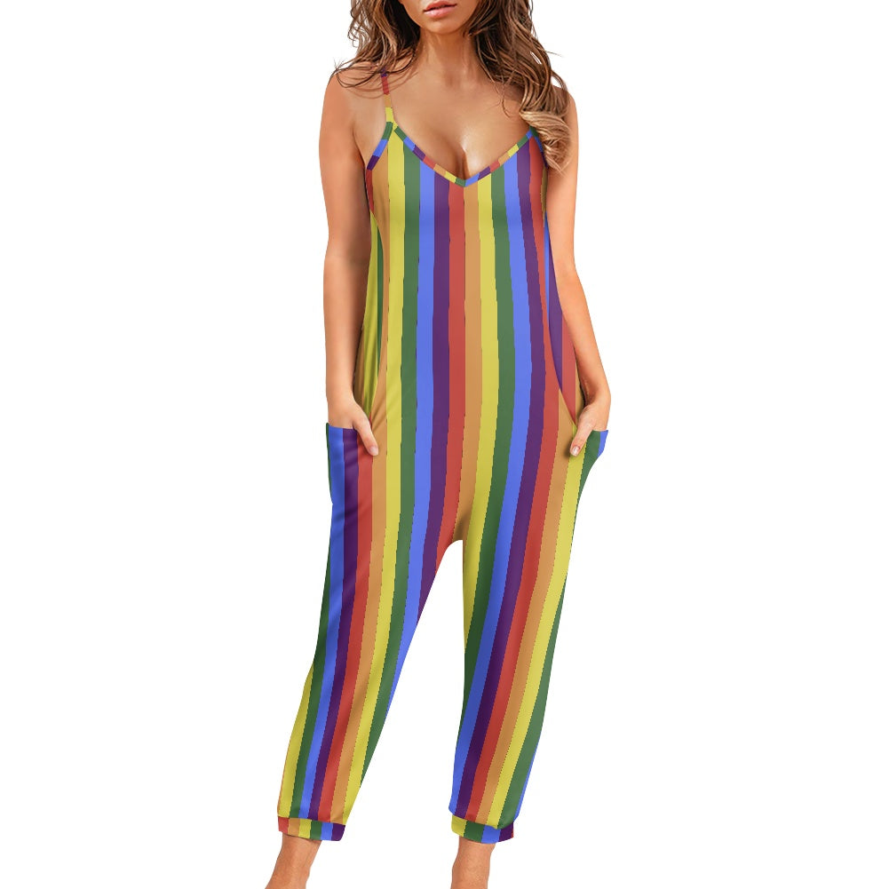 LGBTQ Rainbow Pride Rompers - Exclusive One-of-a-Kind Luxury Romper - Limited Edition, Ethically Made, and Stylishly Comfortable