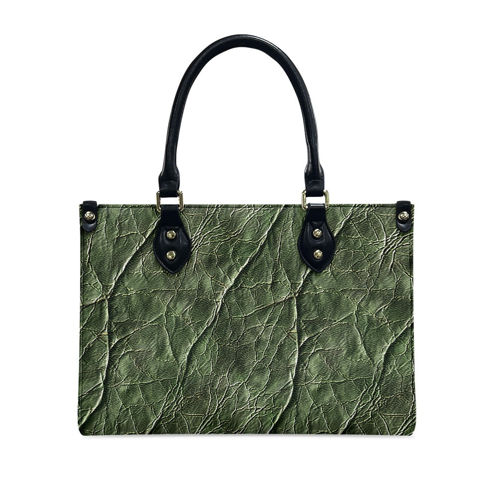 Verdant Harmony: Nature-Inspired with Modern Flair Women's PU Leather Twill Handbag