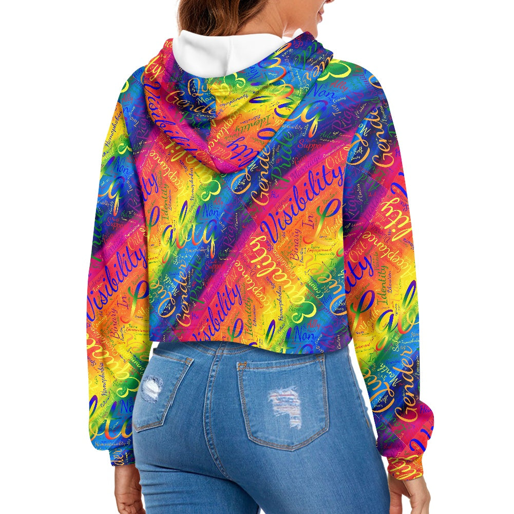 Women's midriff-baring sweatshirt - LGBTQ Pride