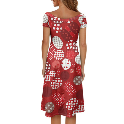 Off shoulder short sleeved dress