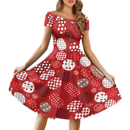 Off shoulder short sleeved dress