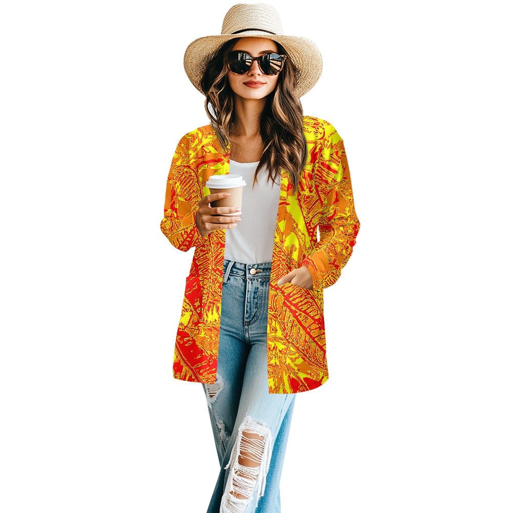 Long-sleeved cardigan jacket white