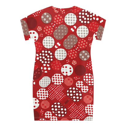 Red Polka Dot Short Sleeve Dress