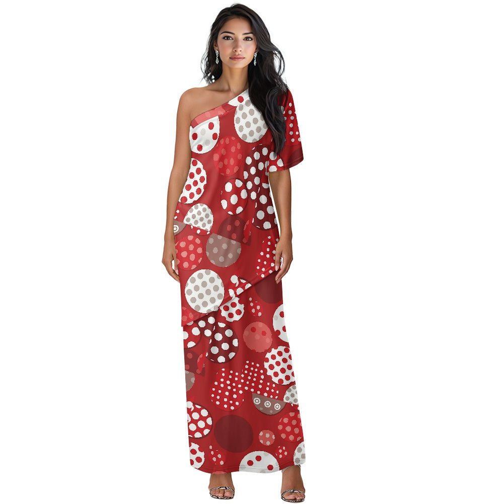 Elegant Off-Shoulder Two-Piece Dress for Women white