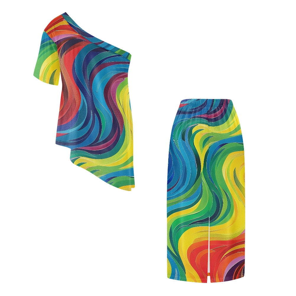 Elegant Off-Shoulder Two-Piece Dress for Women