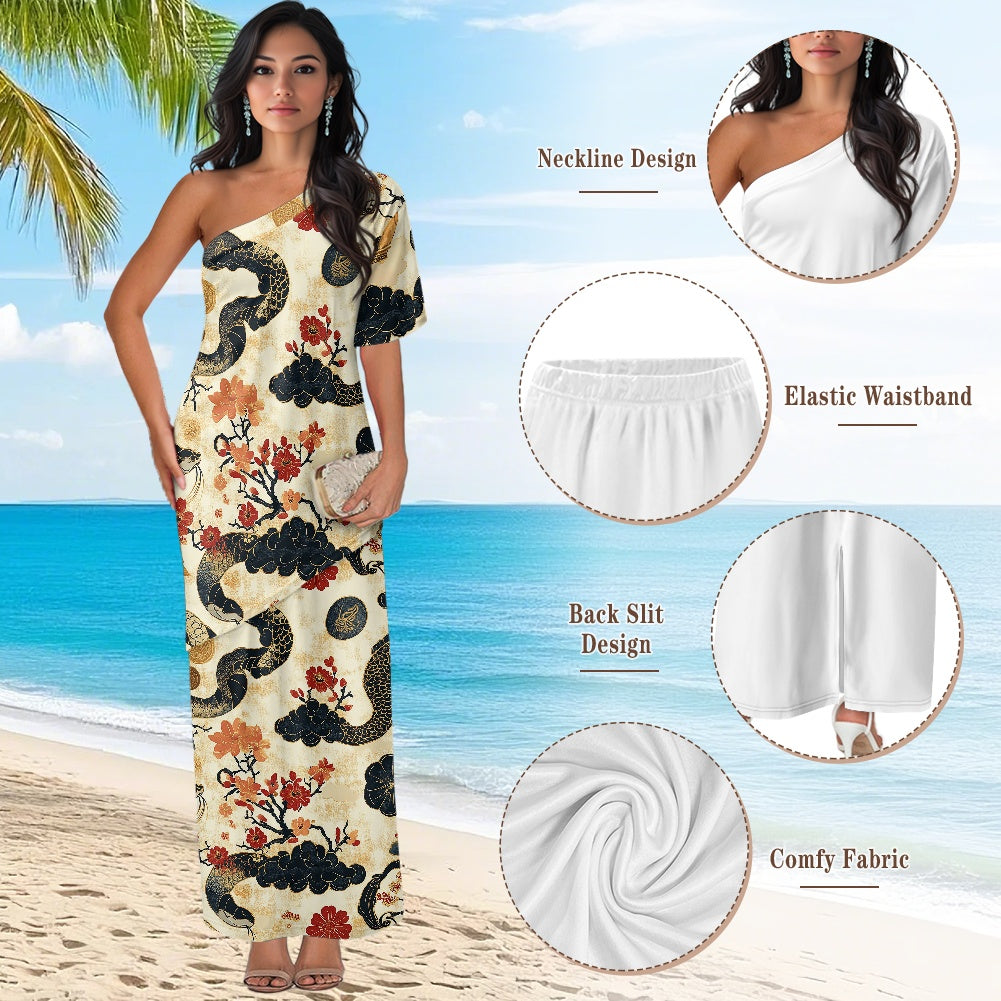 Elegant Off-Shoulder Two-Piece Dress for Women