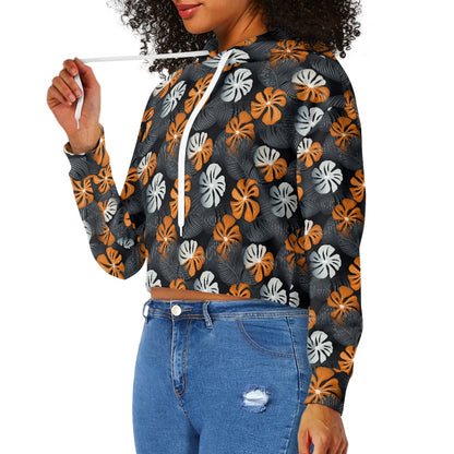 Women's midriff-baring sweatshirt - Tropical