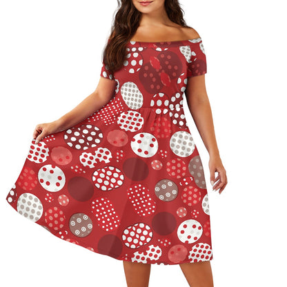 Off shoulder short sleeved dress