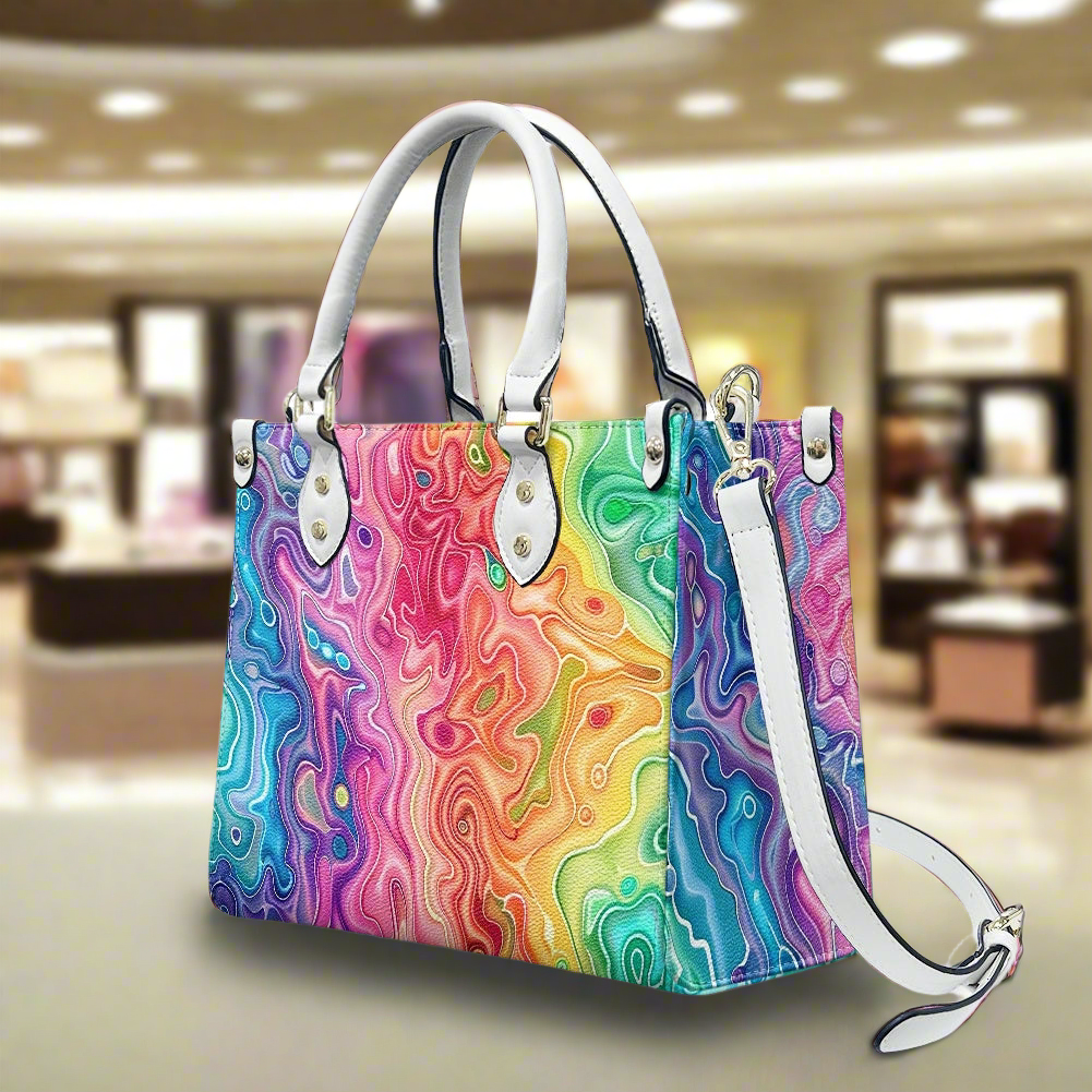 Prismatic Grace: Women’s Stylish PU Leather Twill Handbag