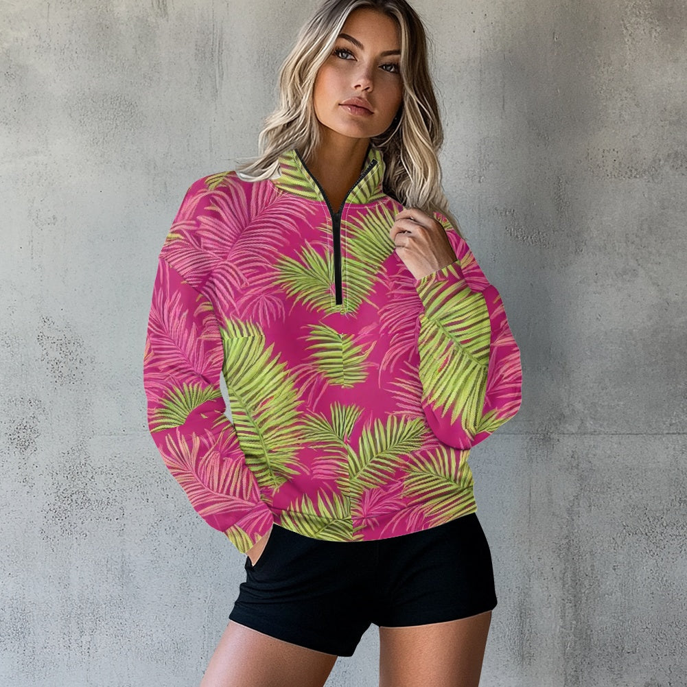 Women's long sleeve zipper sweatshirt