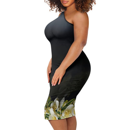 Discover Elegance: Luxtrini's One-Shoulder Slim Dress - Tropical