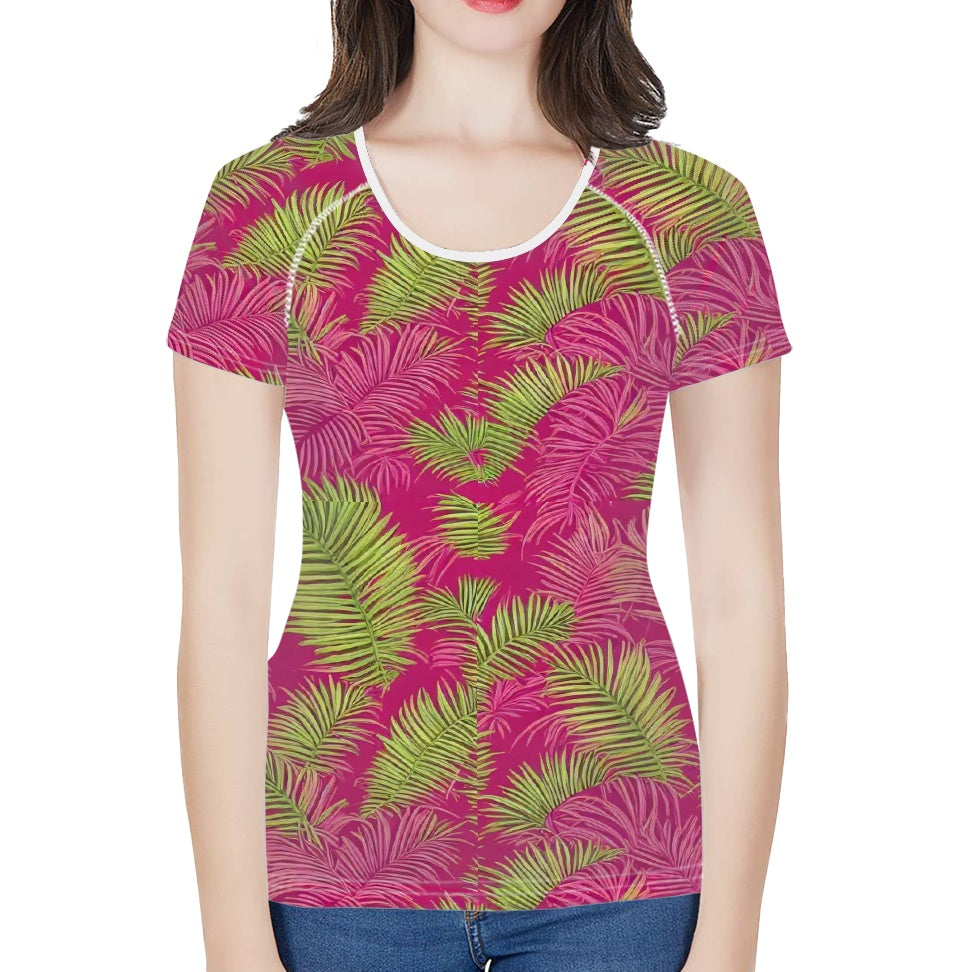 Women's round neck short sleeve T-shirt white