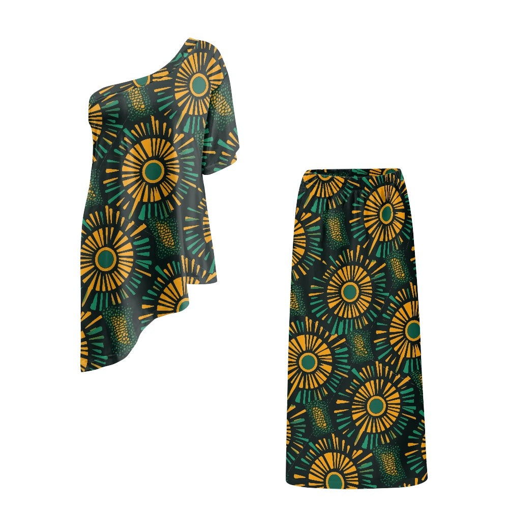 Elegant Off-Shoulder Two-Piece Dress for Women