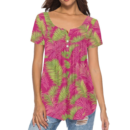 Casual Round Neck Short Sleeve T-shirt white