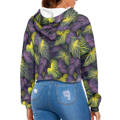 Women's midriff-baring sweatshirt - Tropical