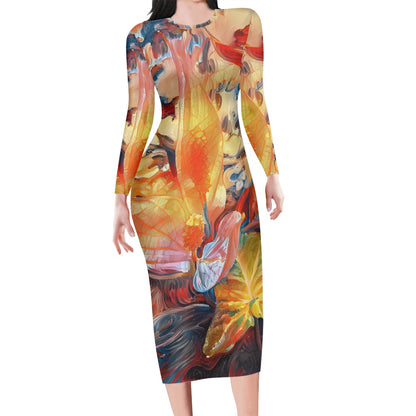 Long-sleeved dress white