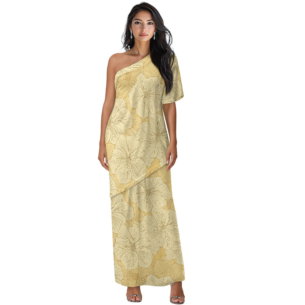 Elegant Off-Shoulder Two-Piece Dress for Women white