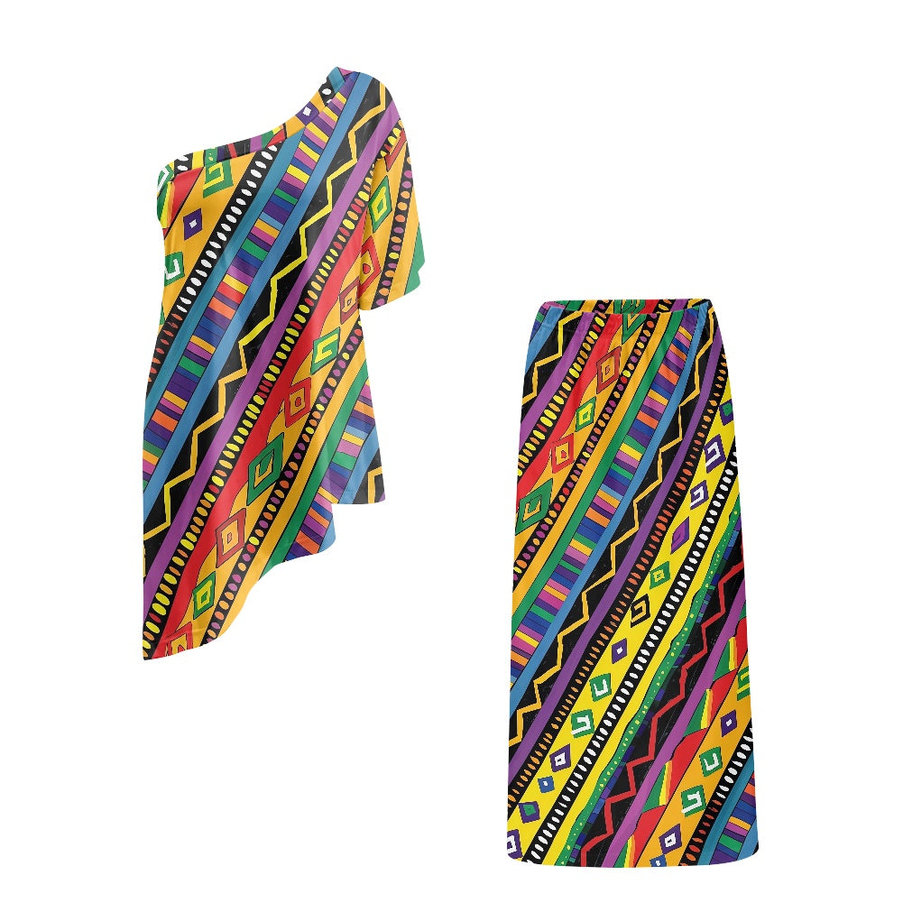 Elegant Off-Shoulder Two-Piece Dress for Women