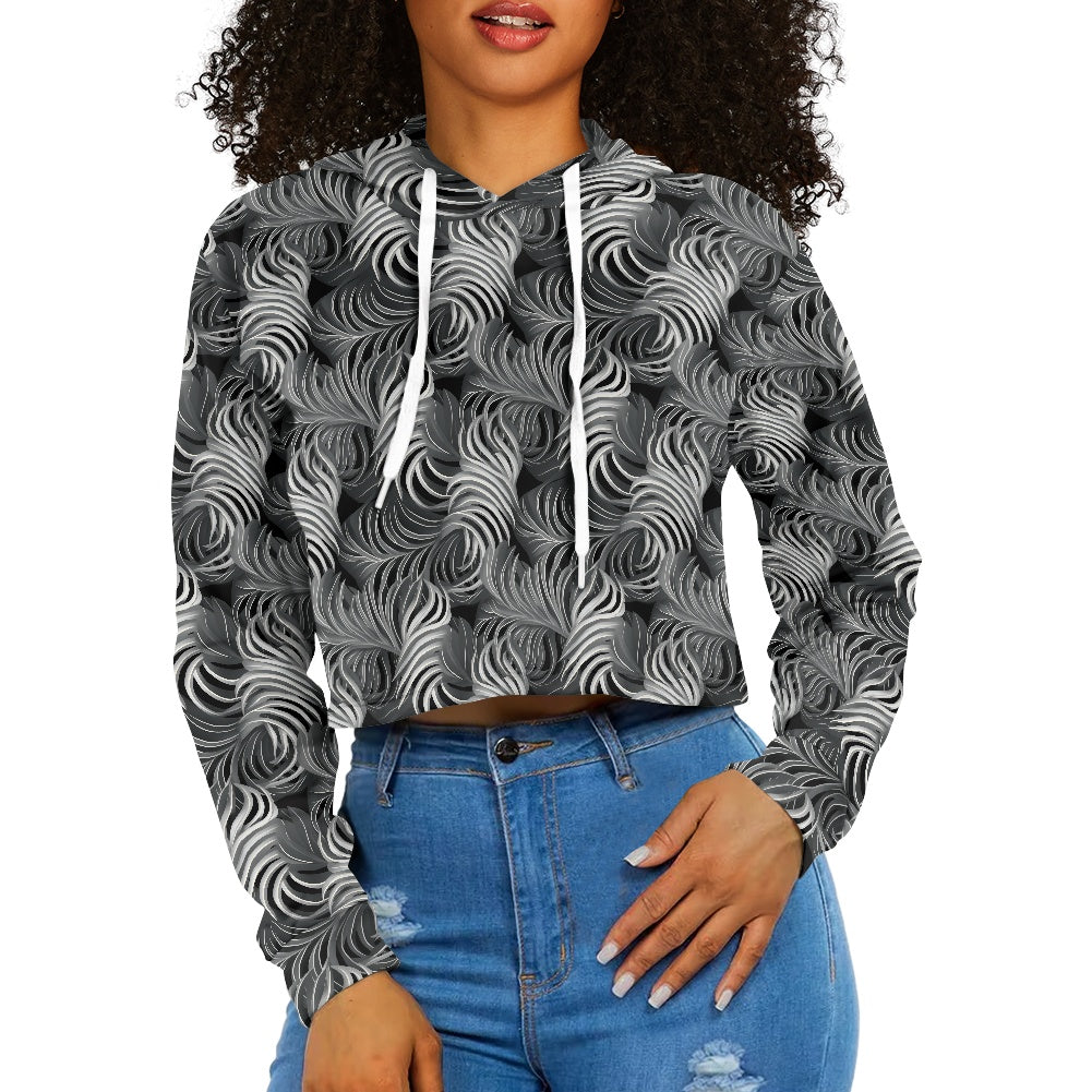 Women's midriff-baring sweatshirt - Tropical