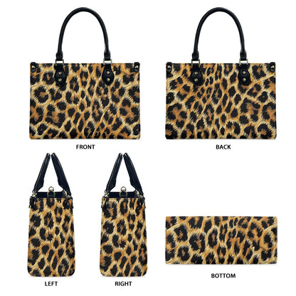 Savannah Style: Fierce Leopard-Print for Women's PU Leather Twill Handbag