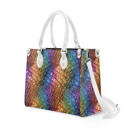 Alligator Rainbow Pride Women's PU leather twill handbag