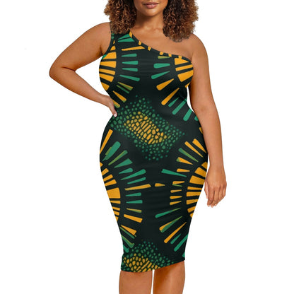 Discover Elegance: Luxtrini's One-Shoulder Slim Dress - Ethnic