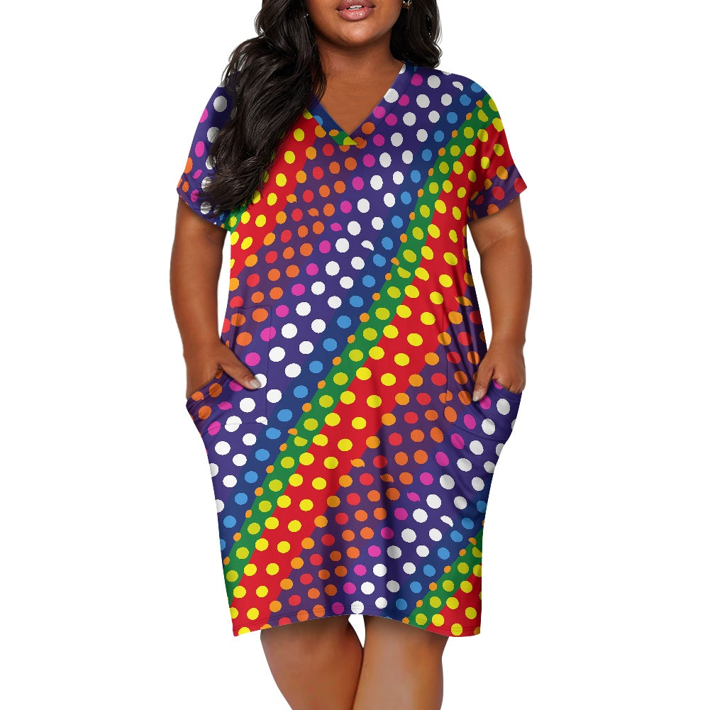 Women's Short Sleeve Plus Size Dress white