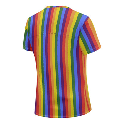 Exquisite Handcrafted Rainbow Pride Round Neck T-Shirt – Luxurious Comfort & Stylish Diversity, Designed for Unity