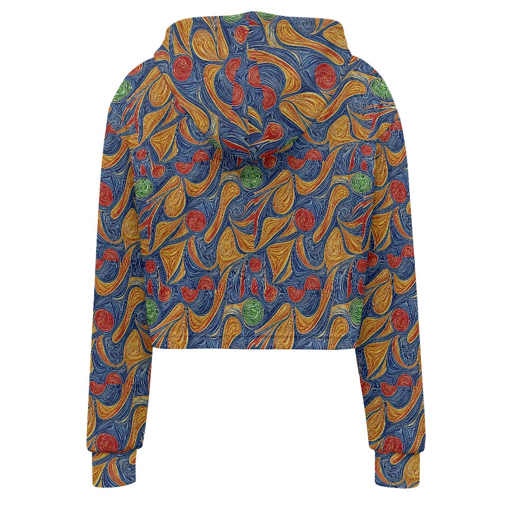 Women's midriff-baring sweatshirt - Abstract