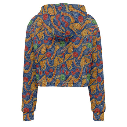Women's midriff-baring sweatshirt - Abstract
