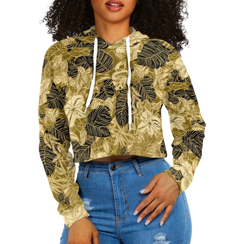 Women's midriff-baring sweatshirt - Tropical
