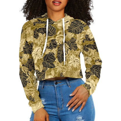 Women's midriff-baring sweatshirt - Tropical