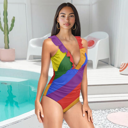 Women's Double Ruffle One-Piece Swimsuit