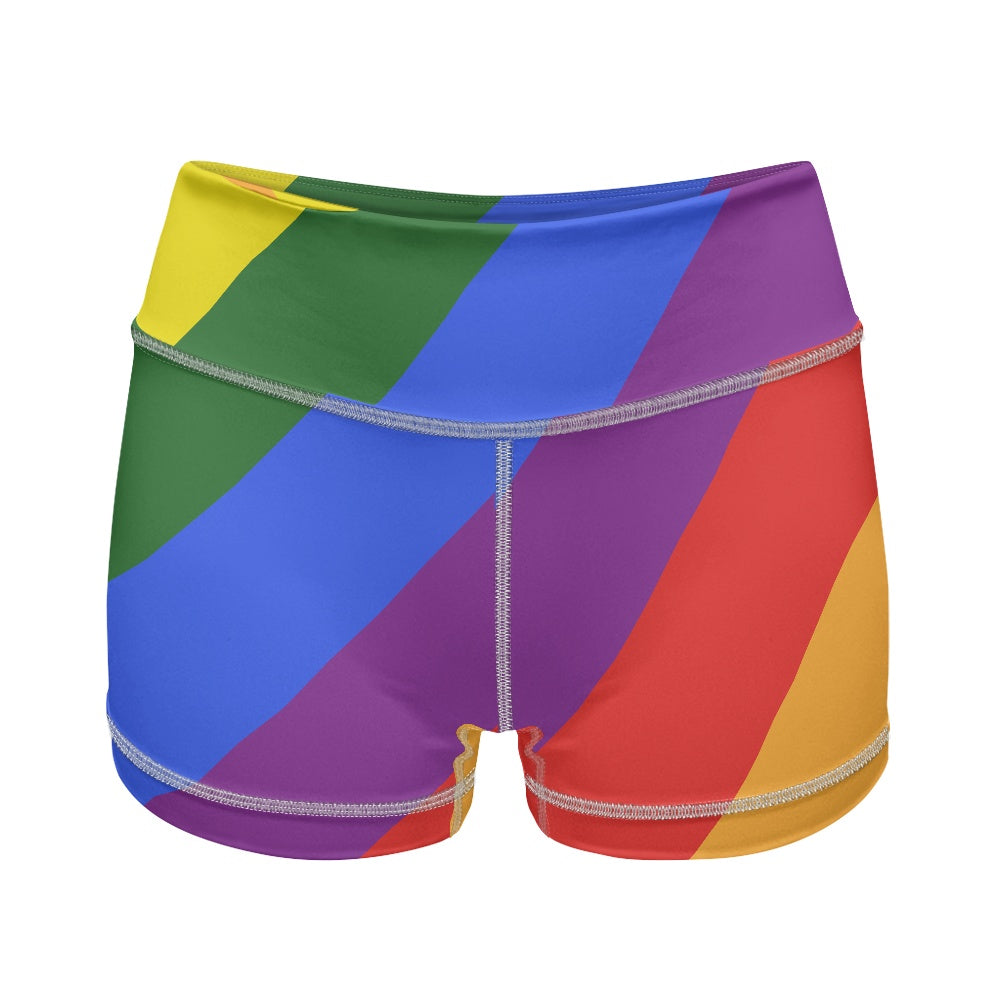 Handmade LGBTQ Rainbow Pride Yoga Pants | Eco-Friendly, Designed in USA white