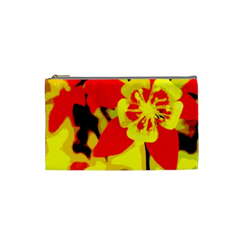 Red and Yellow Hibiscus Cosmetic Bag (XS)