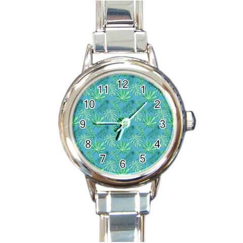 Monstera Round Italian Charm Watch