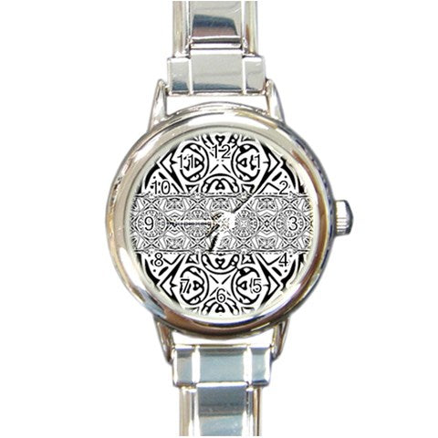 Round Italian Charm Watch Hawaiian Tribal