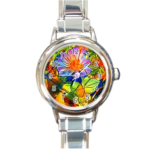 Petunia Round Italian Charm Watch