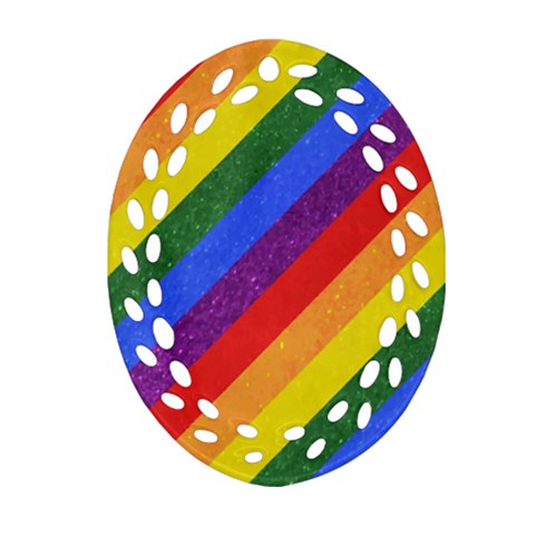 Rainbow Pride Ornament (Oval Filigree)