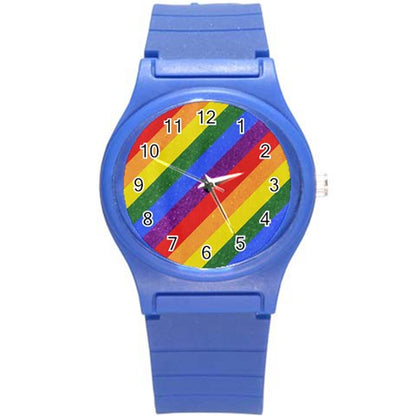 Rainbow Pride Round Plastic Sport Watch (S)