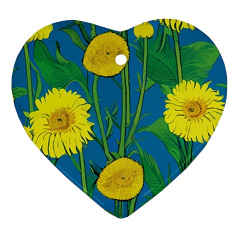 Sunflower Heart Ornament (Two Sides)