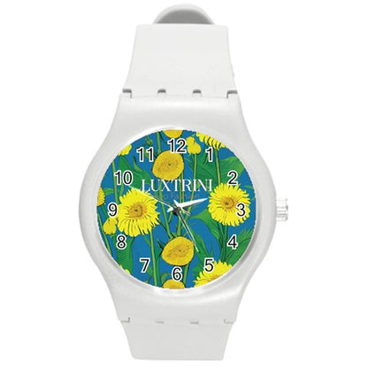 Sunflower Round Plastic Sport Watch (M)