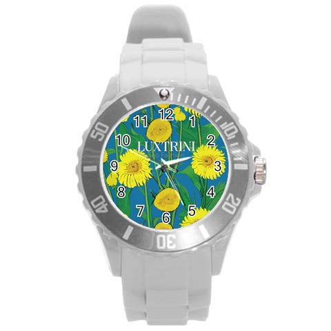 Sunflower Round Plastic Sport Watch (L)