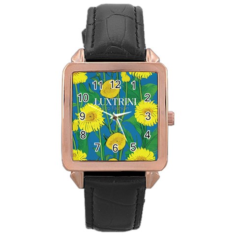 Sunflower Rose Gold Leather Watch