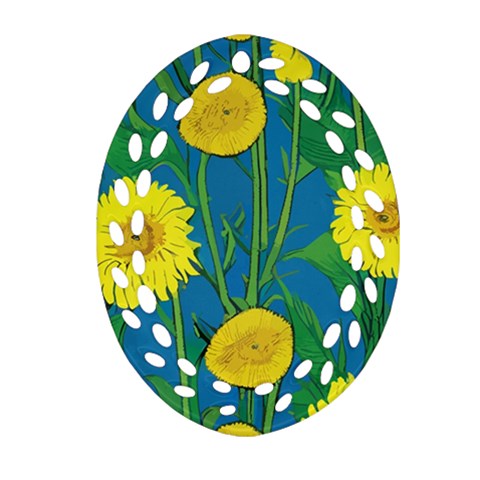 Sunflower Oval Filigree Ornament (Two Sides)