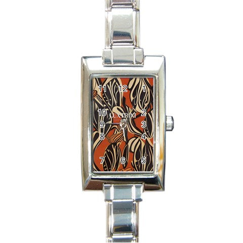 African - Ethnic Rectangle Italian Charm Watch