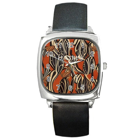 African - Ethnic Square Metal Watch